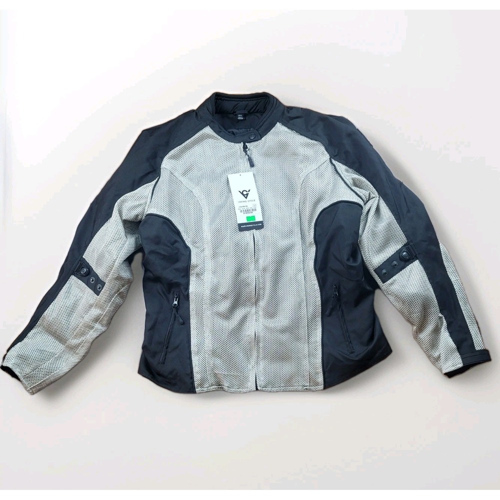 Viking Motorcycle Riding Jacket women's 3XL Armored Back, Shoulder & Elbow Pads